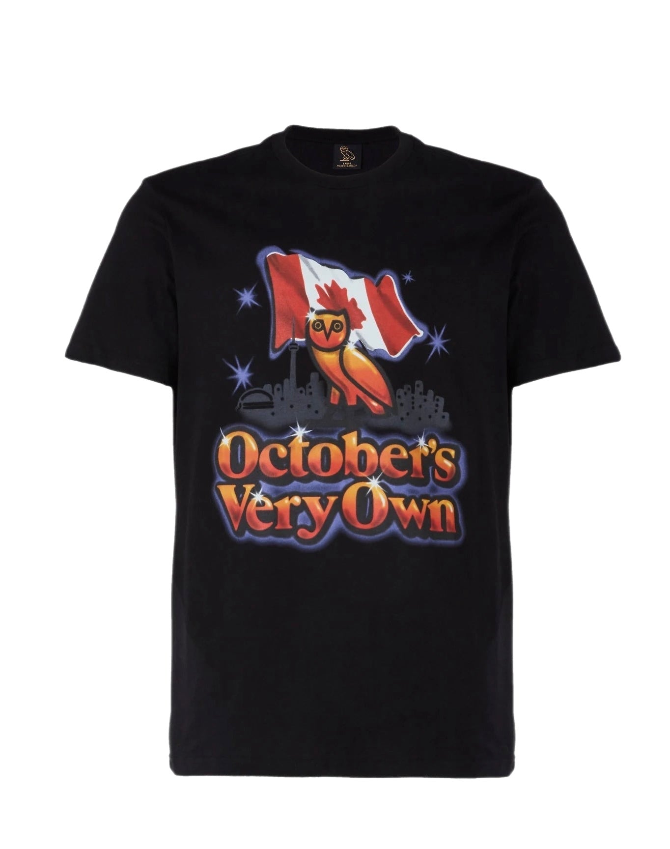 Octobers Very Own Black Crewneck Skyline T-Shirt