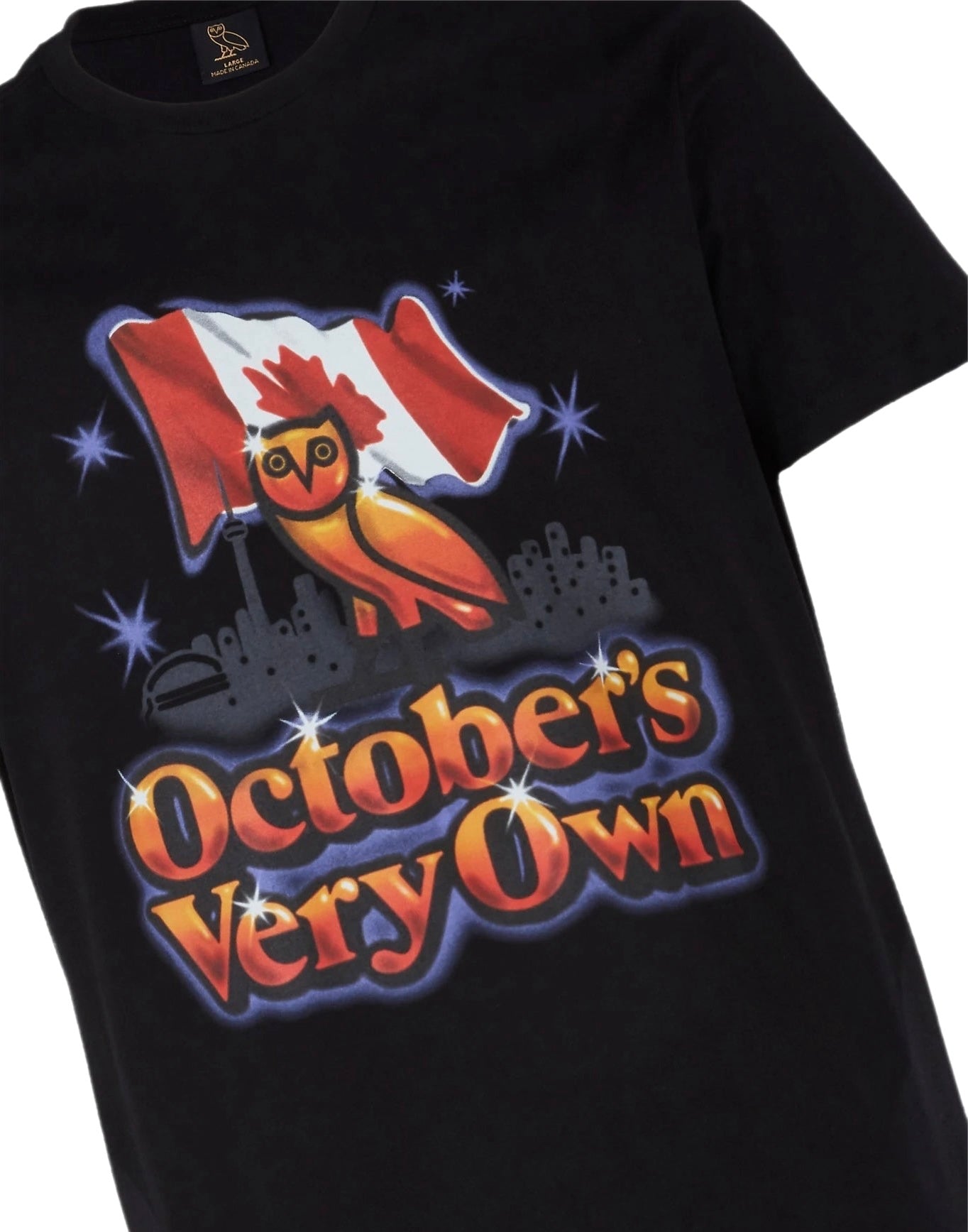 Octobers Very Own Black Crewneck Skyline T-Shirt