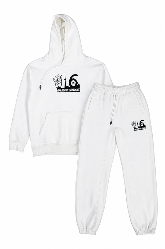 The Heritage Tracksuit - White full set flat lay