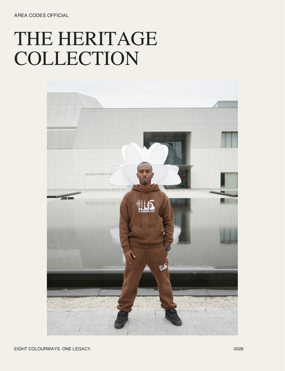 Heritage Collection lookbook cover featuring the Brown tracksuit
