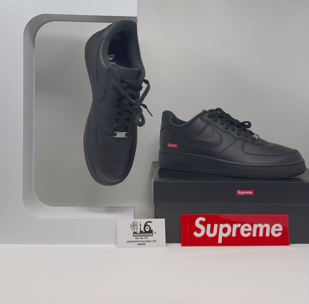 Supreme × Nike Air Force1 Low 25cm Black Nike Air Force 1 Low x Supreme Box Logo - Black for Sale