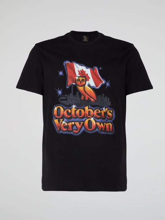 Octobers Very Own Black Crewneck Skyline T-Shirt