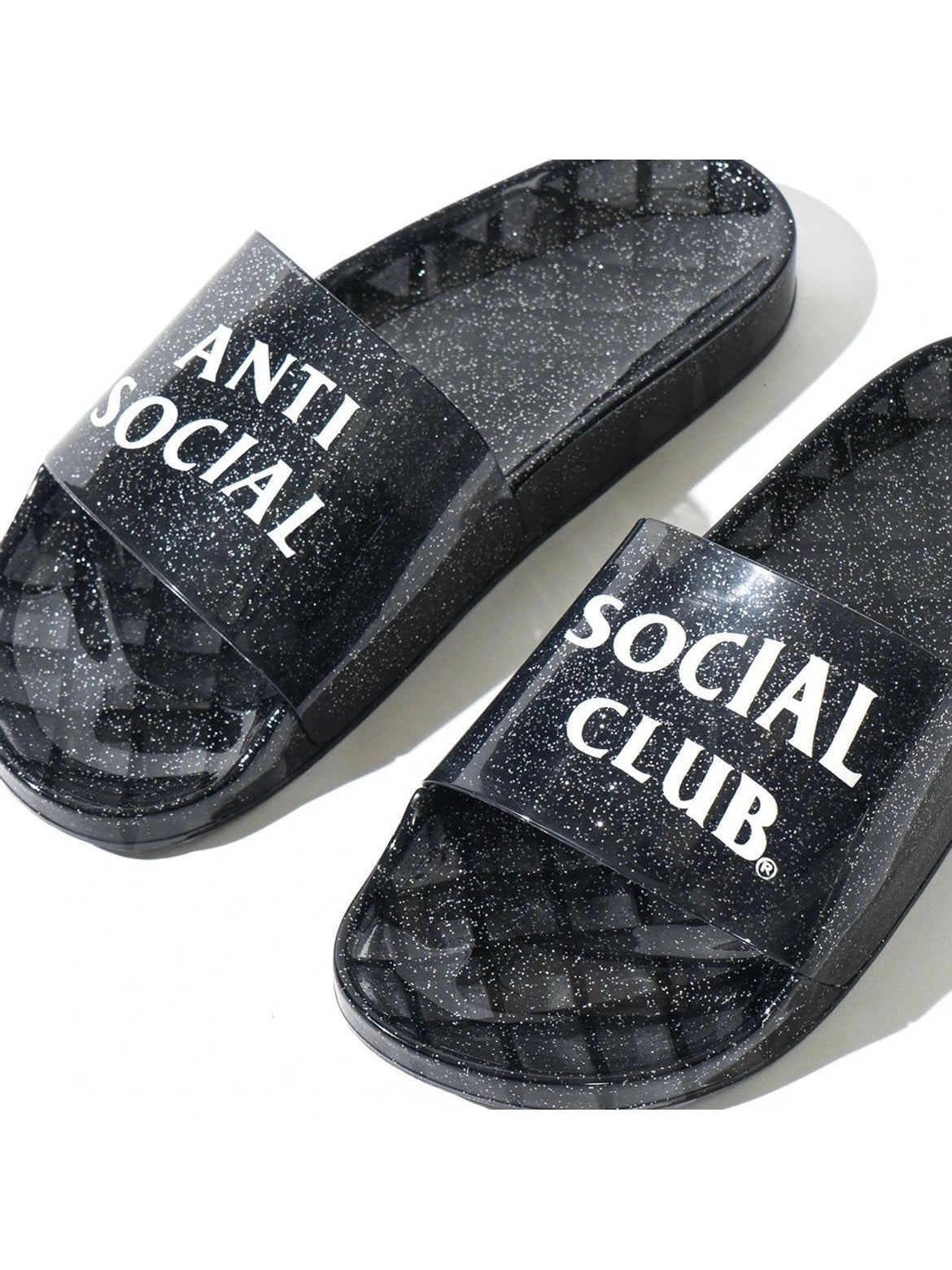 Anti Social Social Club Everything Glitters At The Beginning Black Slides