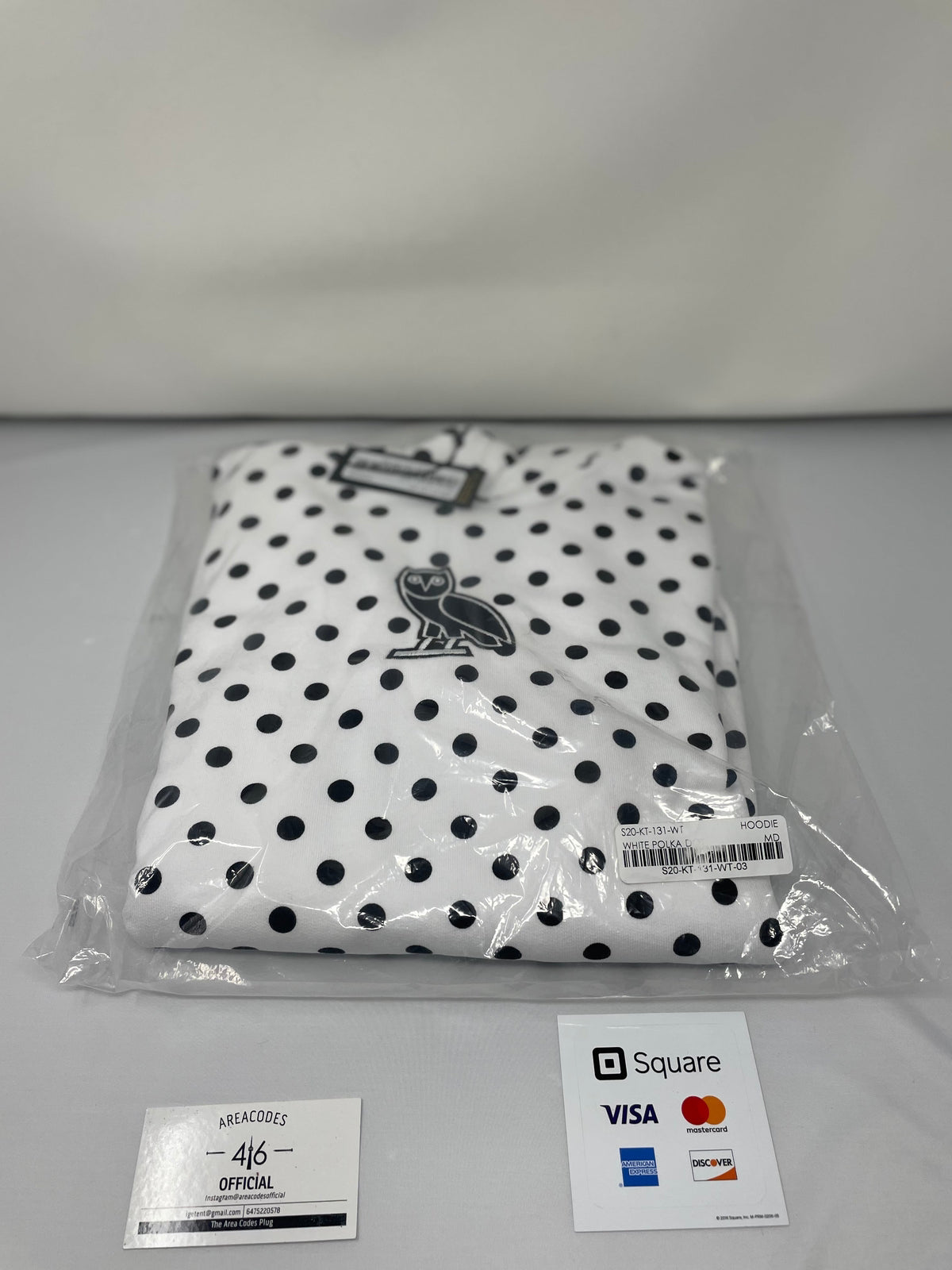 Octobers Very Own Classic Owl White Polkadot Hoodie